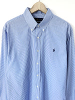 Lade das Bild in den Galerie-Viewer, *Ralph Lauren* Hemd Nadelstreifen Blau (XL)
