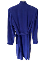 Lade das Bild in den Galerie-Viewer, *Seide* Wickelblazer Kleid 80s Royalblau (S-M)
