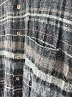 Lade das Bild in den Galerie-Viewer, Wolle Flanellhemd Overshirt Grau Streifen (XL)

