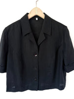 Lade das Bild in den Galerie-Viewer, *Leinen* Bluse Premium Basic Schwarz (L-XL)
