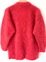 Lade das Bild in den Galerie-Viewer, *Mohair Wolle* Cardigan Handmade 80s Koralle (M-L)
