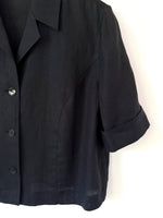 Lade das Bild in den Galerie-Viewer, *Leinen* Bluse Premium Basic Schwarz (L-XL)
