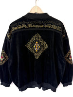 Lade das Bild in den Galerie-Viewer, Samt Blouson Bohemian Stick Gold (L-XL)
