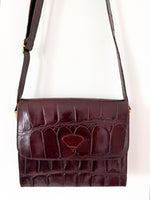 Lade das Bild in den Galerie-Viewer, Leder Tasche Kroko Burgundy
