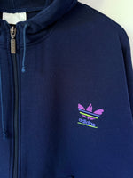 Lade das Bild in den Galerie-Viewer, *Adidas* Sweatjacke 90s Dunkelblau Kapuze (L)
