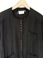 Lade das Bild in den Galerie-Viewer, *Seide* Bluse Premium Basic Schwarz (M-L)
