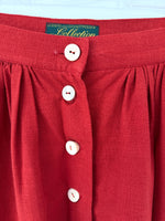 Lade das Bild in den Galerie-Viewer, *Leinen* Rock Premium Basic Rot Folklore (S)
