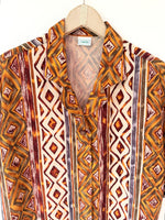 Lade das Bild in den Galerie-Viewer, *Kupferseide* Bluse 80s Rostrot Khaki (XXL)
