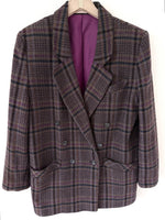 Lade das Bild in den Galerie-Viewer, *Wolle* Blazer Zweireiher 80s Lilac Pink (L)
