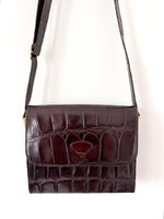 Lade das Bild in den Galerie-Viewer, Leder Tasche Kroko Burgundy
