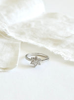 Lade das Bild in den Galerie-Viewer, *925 Sterling Silber* Vintage Ring Flower Kristall (54/14)
