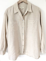 Lade das Bild in den Galerie-Viewer, *Leinen* Bluse Premium Basic Beige Perlmutt (L)
