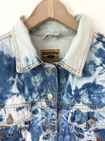 Lade das Bild in den Galerie-Viewer, Cropped Jeansjacke 90s Batik (S)
