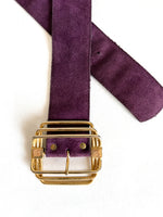 Lade das Bild in den Galerie-Viewer, Wildleder 70s Gürtel Lila Gold (80-100)
