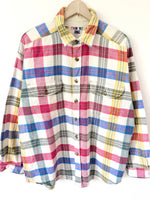 Lade das Bild in den Galerie-Viewer, Flanellhemd Overshirt 80s Blau Tartan (L)
