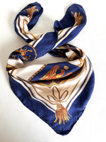 Lade das Bild in den Galerie-Viewer, *Seide* Tuch 80s Barock Royalblau
