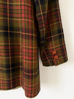 Lade das Bild in den Galerie-Viewer, *Wolle* Blazer 80s Herbst Tartan Rostrot (S-M)
