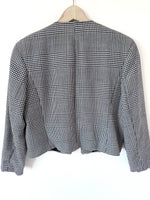 Lade das Bild in den Galerie-Viewer, *Wolle* Cropped Blazer 80s Hahnentritt Marine (M)

