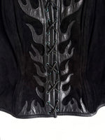 Lade das Bild in den Galerie-Viewer, *Leder* Corsage Grunge Flammen Stick (XL)
