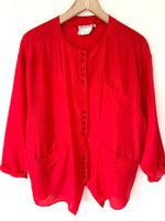 Lade das Bild in den Galerie-Viewer, *Seide* Bluse Premium Basic Rot (L)
