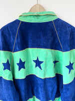 Lade das Bild in den Galerie-Viewer, Wildleder Jacke 80s Blouson Sterne Stick (L)
