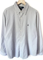 Lade das Bild in den Galerie-Viewer, *Ralph Lauren* Hemd Nadelstreifen Schwarz (XL)
