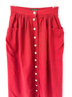 Lade das Bild in den Galerie-Viewer, *Leinen* Rock Premium Basic Rot Folklore (S)
