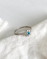 Lade das Bild in den Galerie-Viewer, *925 Sterling Silber* Vintage Ring Flower Blau (18/58)
