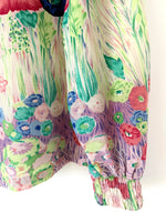 Lade das Bild in den Galerie-Viewer, *Seide* RARE Bluse 80s Pastell Wildblumen (M)
