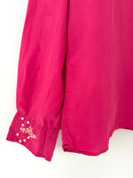 Lade das Bild in den Galerie-Viewer, *Seide* Bluse Perlen Stick Pink (L)
