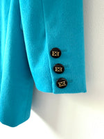 Lade das Bild in den Galerie-Viewer, *Escada* RARE Blazer Angora Blau Türkis (S-M)
