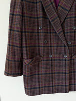 Lade das Bild in den Galerie-Viewer, *Wolle* Blazer Zweireiher 80s Lilac Pink (L)
