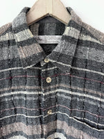 Lade das Bild in den Galerie-Viewer, Wolle Flanellhemd Overshirt Grau Streifen (XL)
