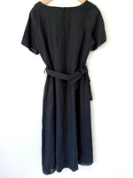 Lade das Bild in den Galerie-Viewer, *Leinen* Kleid 90s Gürtel mit Tasche Schwarz (L)
