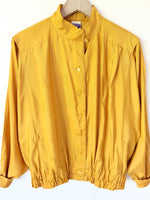 Lade das Bild in den Galerie-Viewer, *Seide* Blouson Bluse 80s Sendgelb (M-L)
