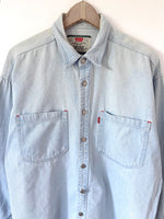 Lade das Bild in den Galerie-Viewer, *Levis* Jeanshemd Denim 90s Hellblau (L)

