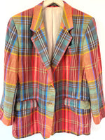 Lade das Bild in den Galerie-Viewer, *DAKS* Blazer 100% Irish Leinen Tartan (L-XL)
