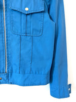 Lade das Bild in den Galerie-Viewer, Cropped Blouson 70s Blau Workwear (S-M)
