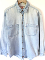 Lade das Bild in den Galerie-Viewer, *Levis* Jeanshemd Denim 90s Hellblau (M)
