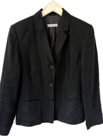 Lade das Bild in den Galerie-Viewer, *Leinen* Blazer 90s Premium Basic Schwarz (M-L)
