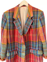 Lade das Bild in den Galerie-Viewer, *DAKS* Blazer 100% Irish Leinen Tartan (L-XL)
