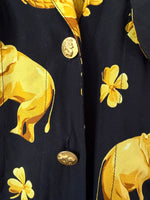 Lade das Bild in den Galerie-Viewer, *Escada* Bluse Seide Elefanten Print (M)
