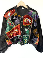 Lade das Bild in den Galerie-Viewer, Samt Bomberjacke Bohemian Stick (L)
