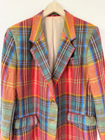 Lade das Bild in den Galerie-Viewer, *DAKS* Blazer 100% Irish Leinen Tartan (L-XL)
