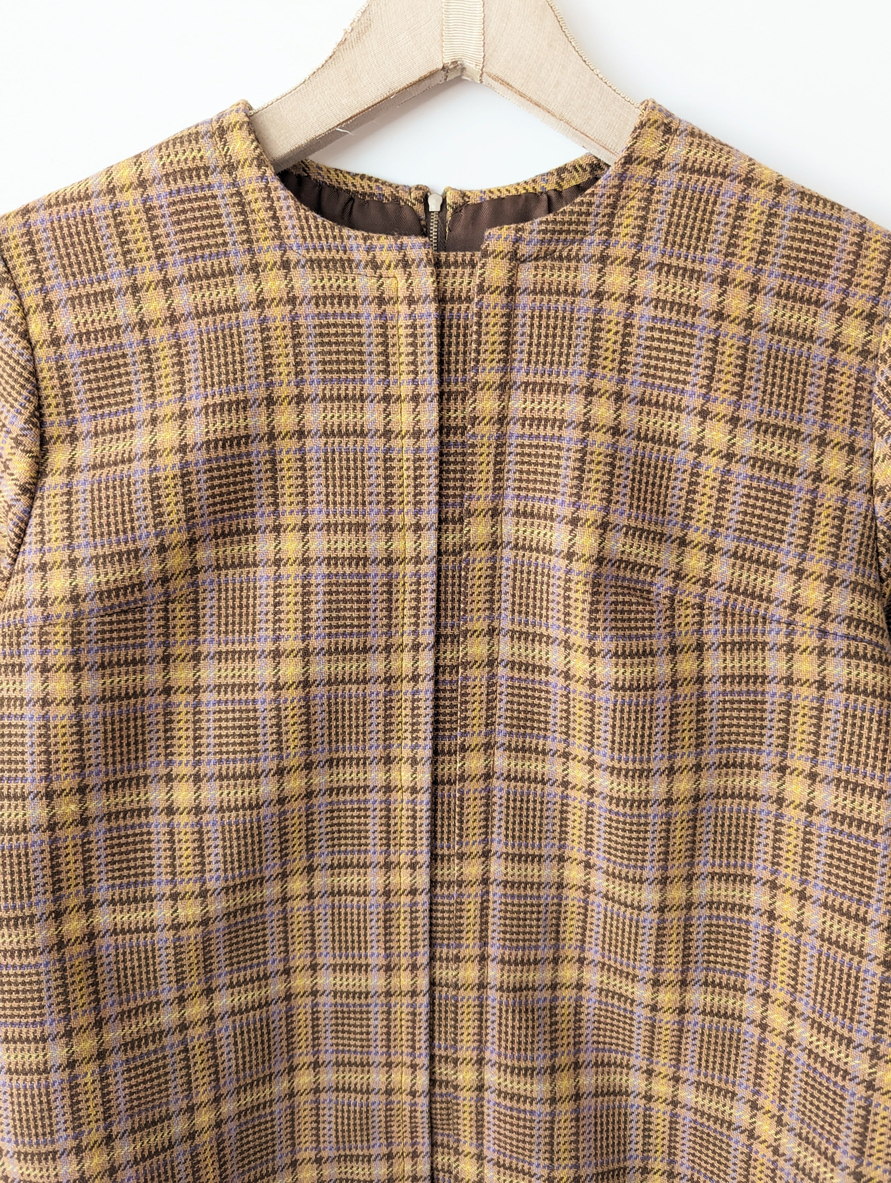 *Handmade* Bluse Cropped 70s Tartan Wolle Heavin (S)