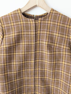 *Handmade* Bluse Cropped 70s Tartan Wolle Heavin (S)