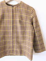 Lade das Bild in den Galerie-Viewer, *Handmade* Bluse Cropped 70s Tartan Wolle Heavin (S)
