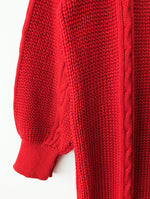 Lade das Bild in den Galerie-Viewer, Strickkleid Rot Maxi Strickmuster Heavin (M-L)
