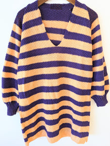 *Handmade* Pullover Streifen Lila Lachs Heavin (M-L)