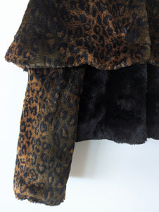 Cropped Jacke Fake Fur 80s Leo Print Heavin (S-M)